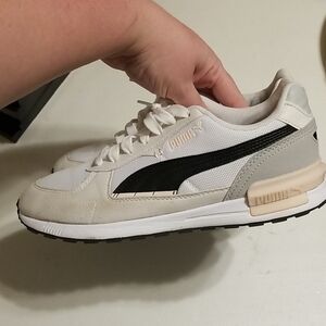 Puma White and Black Athletic Shoes